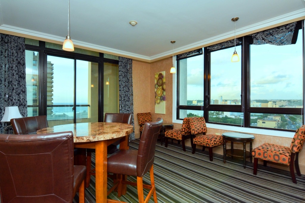Royal Orchid lounge with a bay view